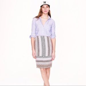 J Crew Drapey Pencil Skirt in Geo Print